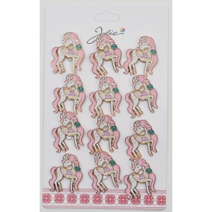 Set 12 Brose Martisor pentru Copii Unicorn cu Par Roz Esti Unica