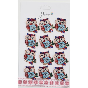 Set 12 Brose Martisor Primavara Bufnita cu Mesaj Sotia Mea Iubita