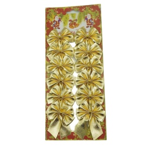 Set 12 fundite pentru brad, Aurii, 6 x 8 cm, din poliester, Flippy - Img 1