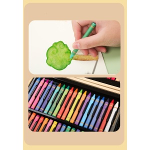 Set 180 Piese pentru Desen si Pictura, Flippy, Tip Servieta din Lemn, Model Natur, 46 x 30.9 x 4.1 cm, Multicolor - Img 6
