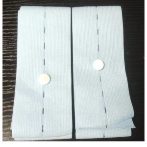 Set 2 Centuri de Monitorizare a Ritmului Cardiac Fetal, Flippy, Material Moale si Elastic, 6 x 130 cm, Albastru - Img 3
