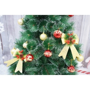 Set 2 fundite pentru brad, Aurii, decorate, cu sclipici, 14 x 19 cm, din poliester, Flippy - Img 3