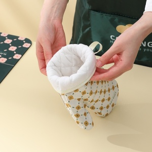 Set 2 manusi cuptor Flippy, manusa de bucatarie, rezistenta 330 grade, textil si cauciuc, 26.5x18 cm, alb - Img 9