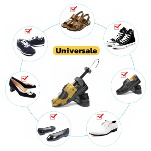Set 2 Sanuri/Calapoade Reglabilile, Flippy, pentru Alungit si Largit Pantofi, Geanta si Incaltator Incluse, Universale, Unisex, din ABS Premium, Arc, Marime 40 - 47, Galben/Negru - Img 6