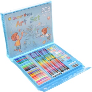 Set 208 Piese, Complet pentru Pictura si Desen, Flippy, Tip Servieta, 3-12 Ani, 40.5 x 5 x 30 cm, Albastru - Img 5
