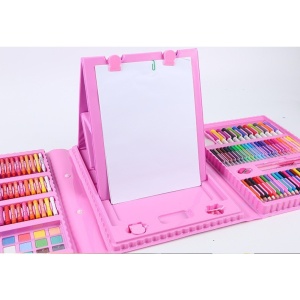 Set 208 Piese, Complet pentru Pictura si Desen, Flippy, Tip Servieta, 3-12 Ani, 32.6 x 27.7 x 6 cm, Roz - Img 2