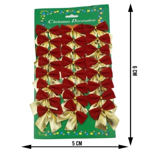 Set 24 fundite pentru brad, Rosii-Aurii , 5 x 6 cm, din poliester, Flippy - Img 3