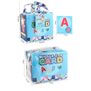 Set 26 Carduri din Panza cu Doua Fete, Flippy, Model Litere, Educational, Interactiv, Saculet Inclus, Multicolor - Img 3