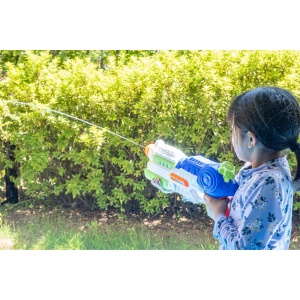 Set 2x Pistol cu Apa pentru Copii, Rezervor, Pentru Piscina/Plaja, Flippy, 6ani+, Roz + Albastru, 1000 ML - Img 4