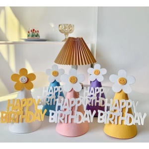 Set 3 Coifuri Happy Birthday, Flippy, pentru Petrecere, Tematica Aniversare, cu Floare din Spuma, Multicolor - Img 4