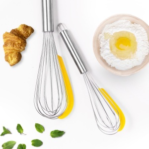 Set 3 ustensile pentru bucatarie Flippy, 2 teluri, un separator oua, inox/silicon, Galben - Img 4