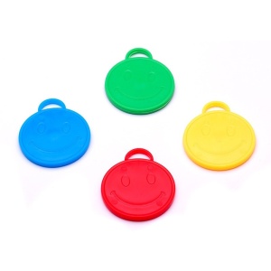 Set 4 Greutati pentru Baloanele cu Heliu, Flippy, 32 grame, 8 grame Fiecare, Plastic, Forma Smiley Face, Multicolor - Img 1