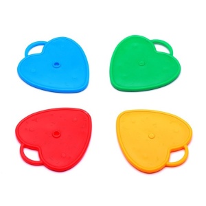 Set 4 Greutati pentru Baloanele cu Heliu, Flippy, 60 grame, 15 grame fiecare, Plastic, Forma Inima, Multicolor - Img 1