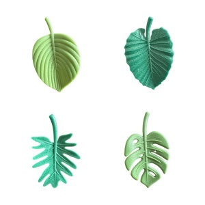 Set 4 Magneti de Frigider, Flippy, Model Frunze, din ABS si Magnet, Verde - Img 1