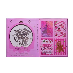 Set 4 Palete de Machiaj, KEVIN & COCO, Christmas Jingle, 21 culori, 27.3 x 20.8 x 2.4 cm - Img 12