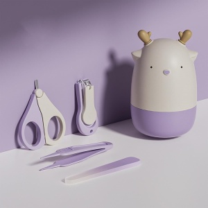 Set 4in1 de Ingrijire Unghii pentru Bebelusi, Flippy, Cutie de Depozitare Tip Cerb, 0-6 Ani, 11 x 6 x 11 cm, Mov - Img 6