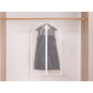 Set 5 Huse de Depozitare cu Fermoar, Flippy, pentru Haine, de Protectie, pentru Voiaj, Netesut, Rezistent la Praf, 60x100 cm, Transparent-Alb - Img 6