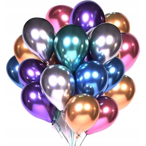 Set 50 Baloane din Latex Chrome, Flippy, Model Party, 23 cm, Multicolor, 2.2 g - Img 6