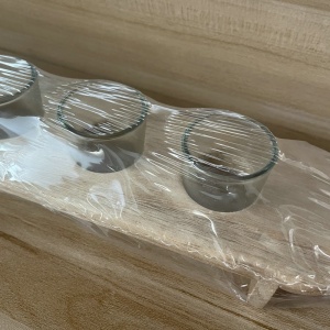 Set 6 Pahare Shot din Sticla Flippy, cu Suport din Lemn, Design Rustic, 49.5 x 7 x 6.5 cm, Maro - Img 4