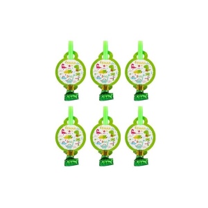 Set 6 Suflatori, Flippy, Colectia Dino Park, 12 x 7 cm, din Carton/Plastic/Hartie, Multicolor - Img 2