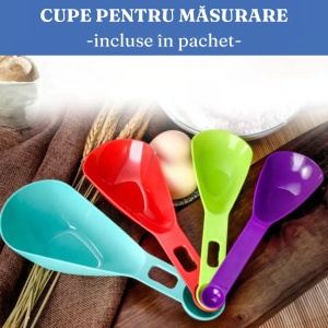 Set 7 Recipiente Organizare Alimente, Flippy, Inchidere Etansa, Etichete Reutilizabile, Cupe Masurare, 4 Dimensiuni Diferite, din Plastic Dur, Transparent - Img 5