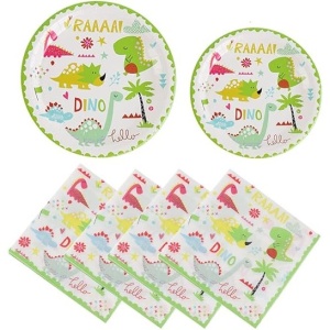 Set 9 Accesorii de Masa, Flippy, Colectia Dino Park, 82 Piese, din Carton/Plastic/Hartie, Multicolor - Img 5