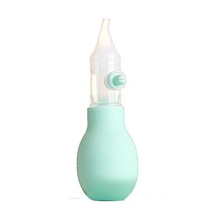 Set Aspirator Nazal pentru Copii, Flippy, Manual, Anti-Reflux, cu Pompita, Usor de Curatat, Varf din Silicon, 11.2x4cm, Verde - Img 1