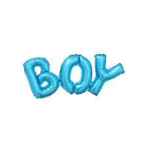 Set Baloane din Folie Metalizată, Flippy, Model Scris Boy, 38x95 cm, Tematica Baby Shower, Baloane Party, Ambalaj Individual, Pai Inclus, Umflare cu Aer sau Heliu, Albastru - Img 5