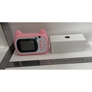 Set Camera Instantanee pentru Copii, Flippy, Camera Selfie, Ecran HD 2.4'', 24MP, 1080P Video, 1200 mAh, cu Functie de Printare Alb-Negru, cablu USB-C, Bluetooth, Compatibil iOS/Android, Imprimare APP, Model Pisicia Emoji, Roz - Img 3