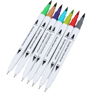 Set Carioci pe Baza de Apa, Flippy, 2 in 1, pentru Pictura, Caligrafie, 100 Culori, Penar Negru, Corp Carioca Alb, 23.5 x 19.5 x 7.5 cm, Multicolor - Img 4