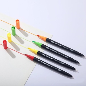 Set Carioci pe Baza de Apa, Flippy, 2 in 1, pentru Pictura, Caligrafie, 100 Culori, Penar Negru, Corp Carioca Negru, 23.5 x 19.5 x 7.5 cm, Multicolor - Img 4