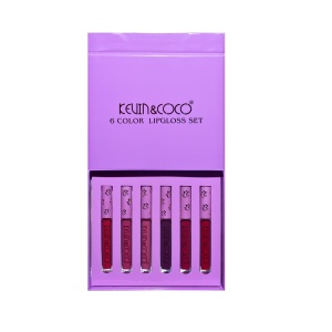 Set de Buze, KEVIN COCO, Violet Girl, 6 Lip Gloss-uri, 17 x 14.8 x 2.9 cm, Roz/Rosu/Mov - Img 8