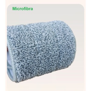 Set de Curatenie, Flippy, Mop si Galeata, Capacitate 5.7 l, 4 Rezerve Microfibra Incluse, Plastic, Utilizare Umeda/Uscata, Stoarcere Fara Maini, Albastru/Alb - Img 4