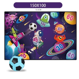 Set de Fotbal Flippy, Joc Recreativ pentru Copii, Model Extraterestrii, Minge cu scai, Poarta din Material Textil, 150 x 100 cm - Img 2