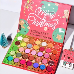 Set de Machiaj Kevin&Coco, 70 de Culori, Paleta de Farduri, Model Merry Christmas, Oglinda Ovala, 22.3x17.2x1.9 cm, Multicolor - Img 2