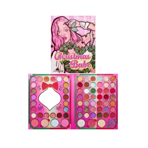 Set de Machiaj Kevin&Coco, 72 de Culori, Paleta de Farduri, Iluminatoare, Blush, Model Christmas Babe, Oglinda Glob, 25.5x20x1.7 cm, Multicolor - Img 1