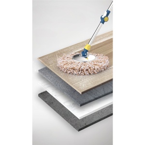 Set Galeata si Mop Rotativ 360°, Flippy, Cu Dubla Actiune Centrifuga, Pentru Uz Casnic, Maner din Otel Inoxidabil Telescopic, 2 Capte din Bumbac, 46x27x29 cm, Roz - Img 6