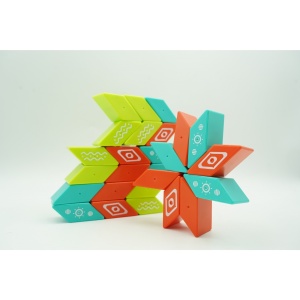 Set inteligent de constructie cu piese magnetice, 26 piese, +3 ani, multicolor - Img 12