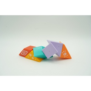 Set inteligent de constructie cu piese magnetice, Flippy, 6 piese, pentru copii, +3 ani, multicolor - Img 4