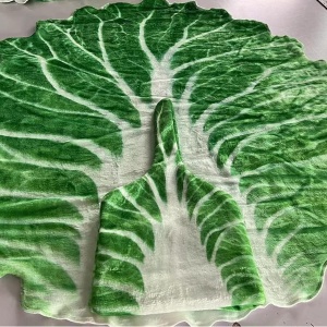 Set patura flanel si caciula Flippy, forma frunza de salata, pentru nou-nascuti, material poliester, 85 cm, verde - Img 5