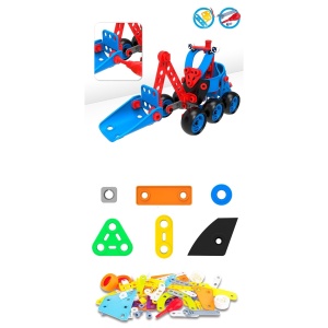 Set pentru construit masini, Flippy, Educativ si creativ, 134 piese - Img 1