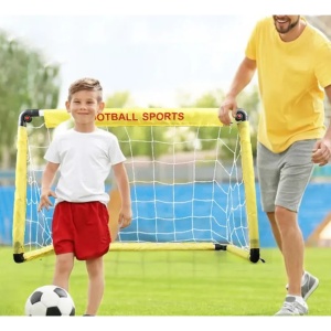 Set Poarta de Fotbal pentru Copii, Flippy, 45x60 cm, Minge, Cartonase, Pompa, Fluier, Interactiv, Distractiv, Galben - Img 6