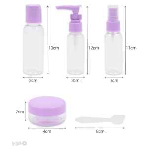Set Recipiente pentru Cosmetice, Flippy, 5 Piese, cu Gentuta, pentru Calatorii, Reutilizabile, Mov, Material Plastic, 40 ml, 10g - Img 4