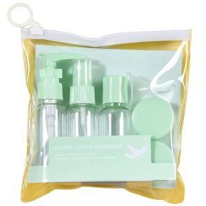 Set Recipiente pentru Cosmetice, Flippy, 5 Piese, cu Gentuta, pentru Calatorii, Reutilizabile, Verde, Material Plastic, 40 ml, 10g - Img 1