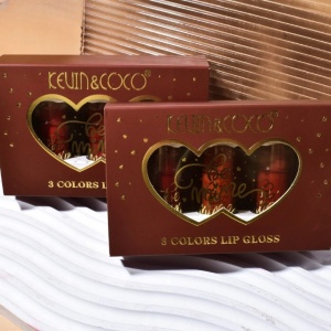 Set Rujuri de Buze Lucioase, KEVIN &amp; COCO, Be Mine 3 Culori, Lip-Gloss, 11 x 7.3 x 2.7cm, Roz-Rosu, Varianta B - Img 3
