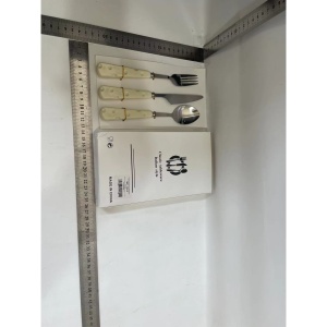 Set Tacamuri, Flippy, 3 Piese, Lingura Furculita Cutit, Stil Italian, Manere Plastic, Inox, Auriu - Img 2