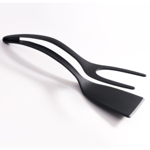 Spatula Multifunctionala tip Cleste, Flippy, Silicon, pentru Alimente, Carne, Paine, Negru - Img 1