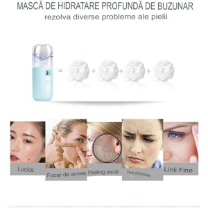 Spray de Hidratare Facială cu Tehnologie Nano, Flippy, Hidratare, Igienizare, Abur Rece, Încărcare USB, Capacitate 30 mL, 10cm, Albastru - Img 6