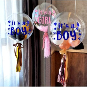 Sticker Autocolant, Flippy, Tematica Gender Reveal, Model Scris It's a Girl, 19.5x27.5 cm, Roz - Img 5