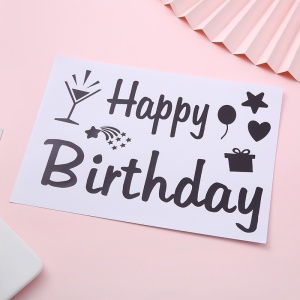 Sticker Autocolant pentru Baloane, Flippy, Tematica Aniversare, Model Happy Birthday, 29x21 cm, Negru - Img 2